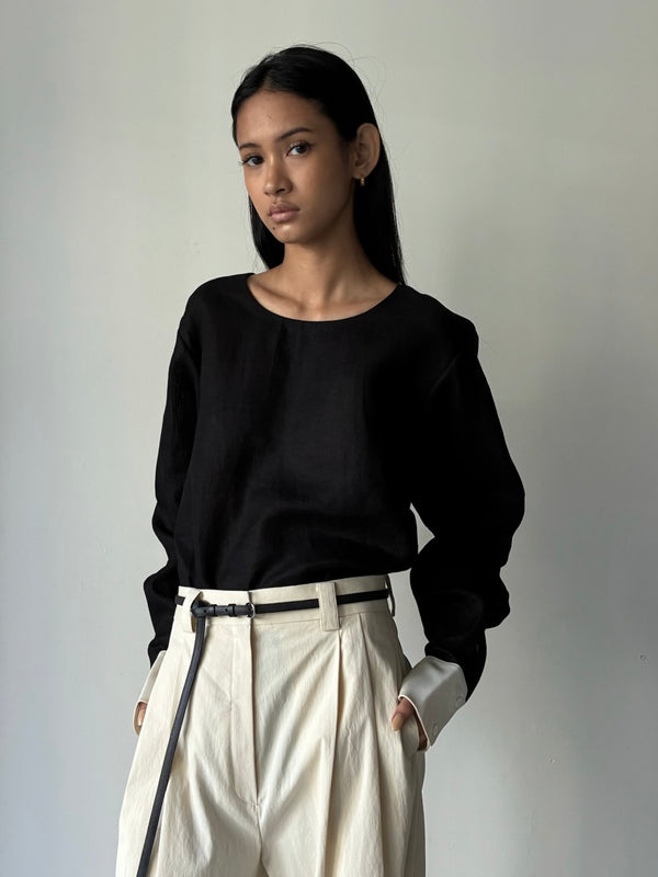 【34GS01BLOUSE3】JANE BLOUSE BLACK