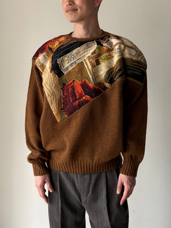 【5461】KITSCHENRICH HAR UNIQUE ULTRALARGE PATCHWORK BROWN