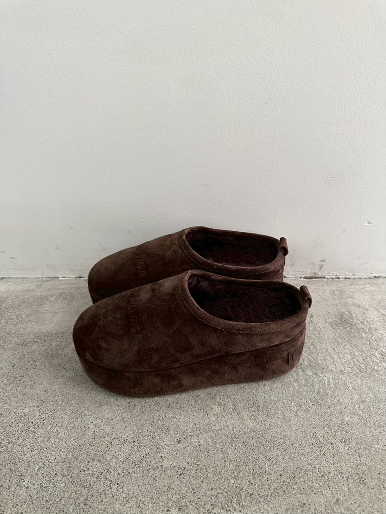 【825258-WBFC1-2929】SUEDE/FAKE SHEARLING BROWN