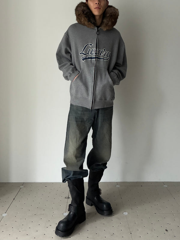 ZIP-UP HOODIE GREY