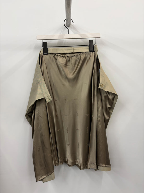 【WH27SK021C】 OPEN BACK TRENCH SKIRT WITH DETACHABLE UNDERSKIRT BEIGE