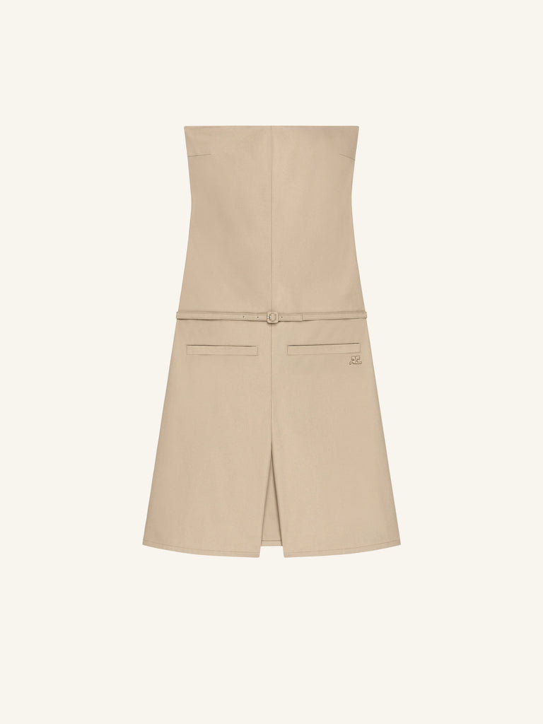 【226CCB057CO0134】BELTED BUSTIER COTTON CANVAS ALLOVER BEIGE