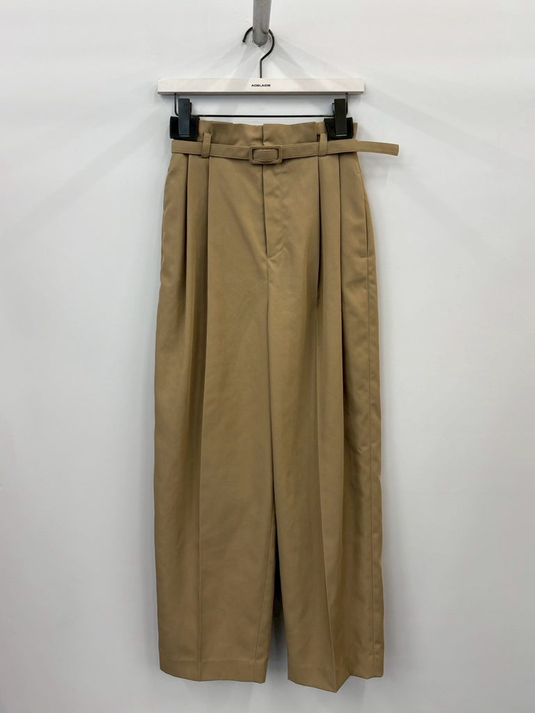 COTTON TOUCH TUCK TROUSER BROWN