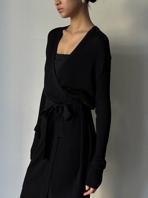 WRAP CARDIGAN BLACK