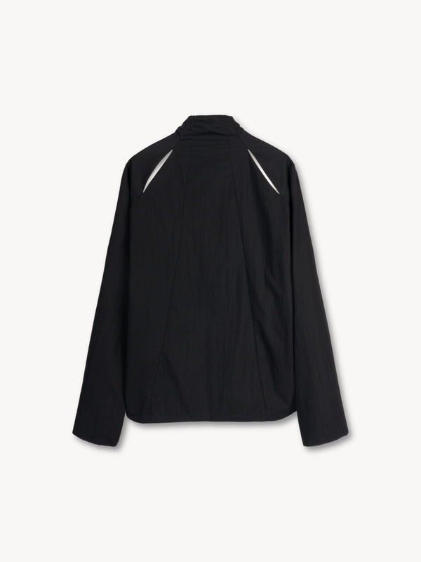 【013-B-2272-BK】Amali Track Jacket in Cotton/Nylon