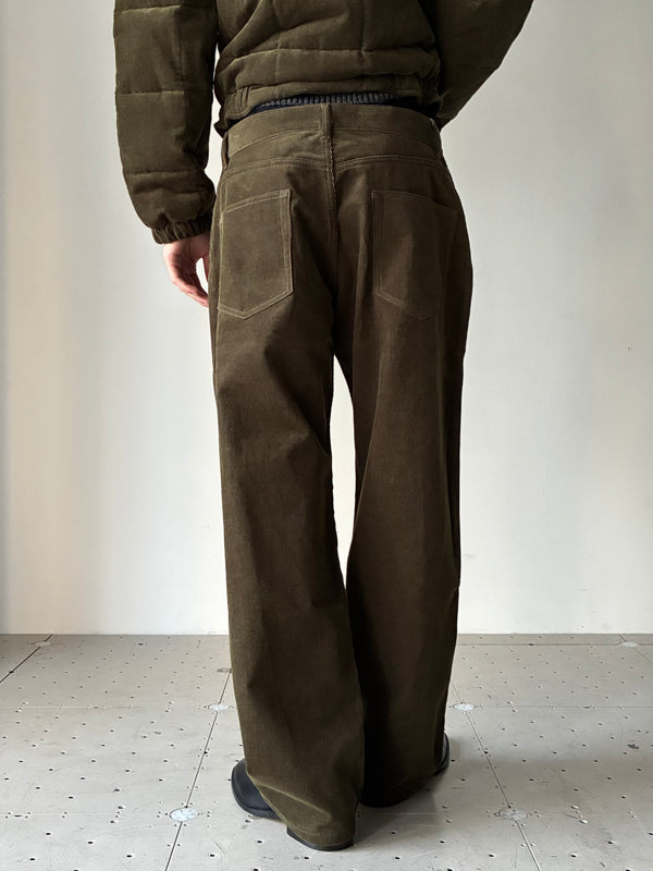 TAILORED CORDUROY PANTS IN COTTON KHAKI