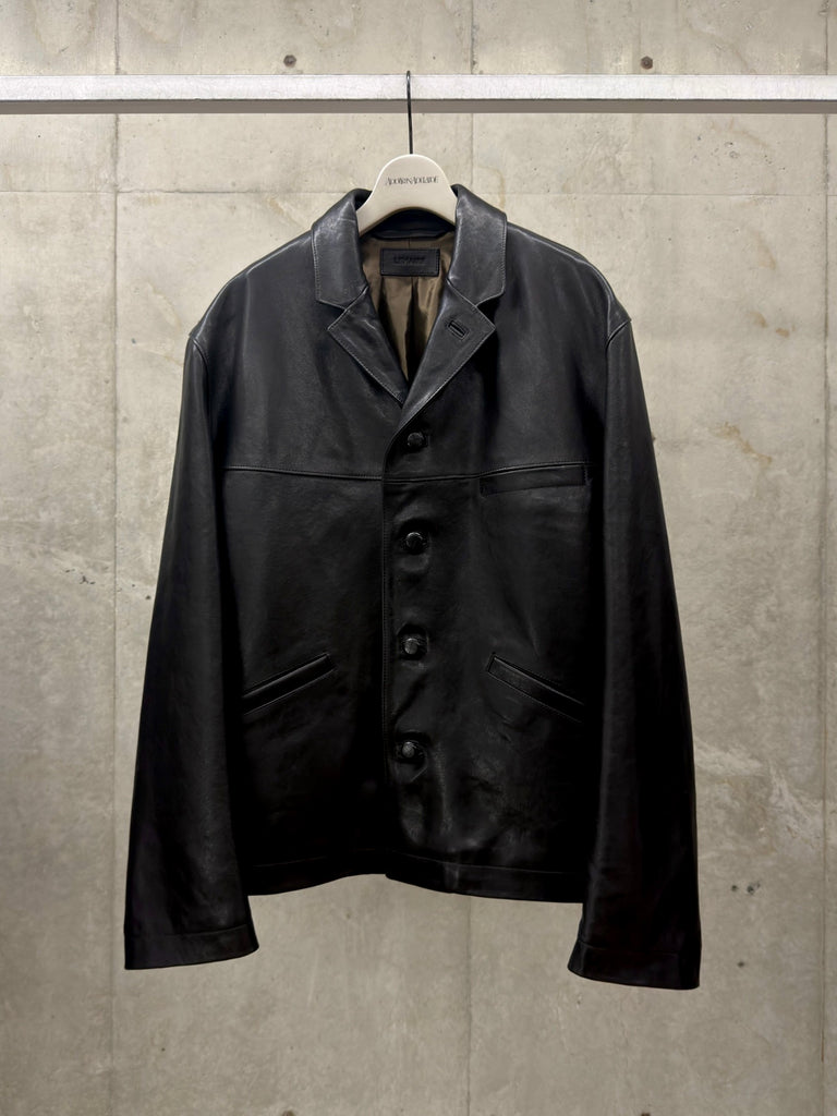 【OW1272 LL0242】LEATHER SINGLE BREASTED JACKET BLACK