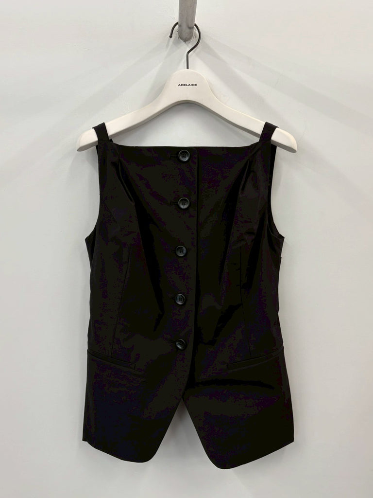 NYLON COTTON VEST BLACK