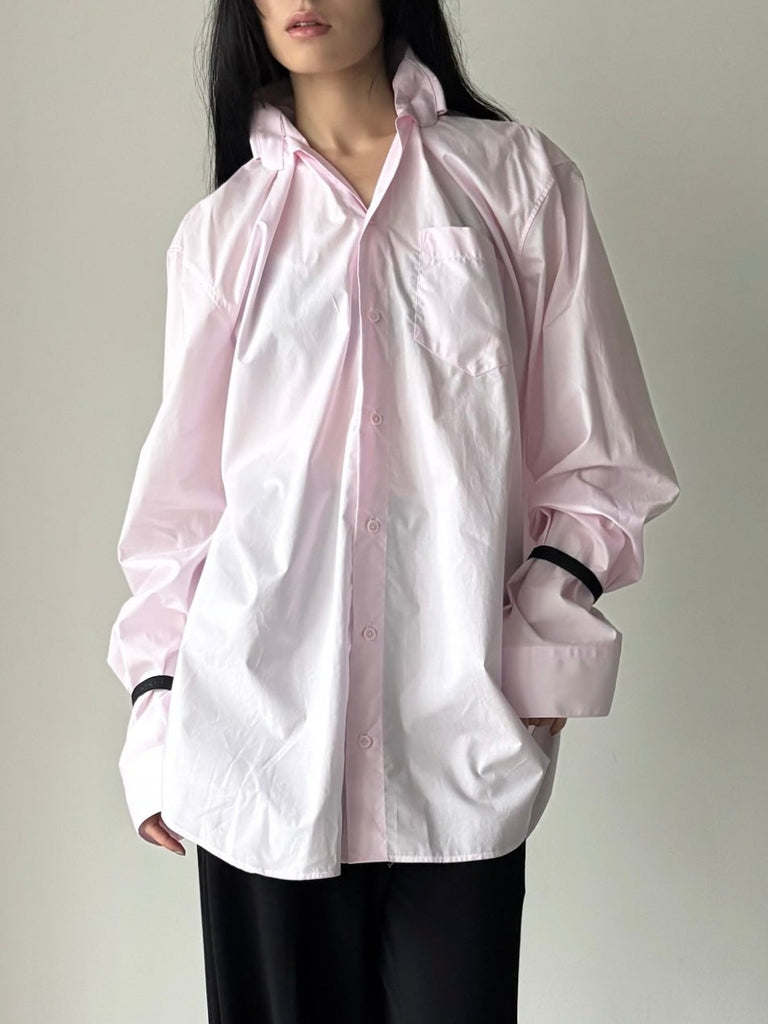 【34AP00APSHTO06011】ELASTICATED COLLAR SHIRT PINK