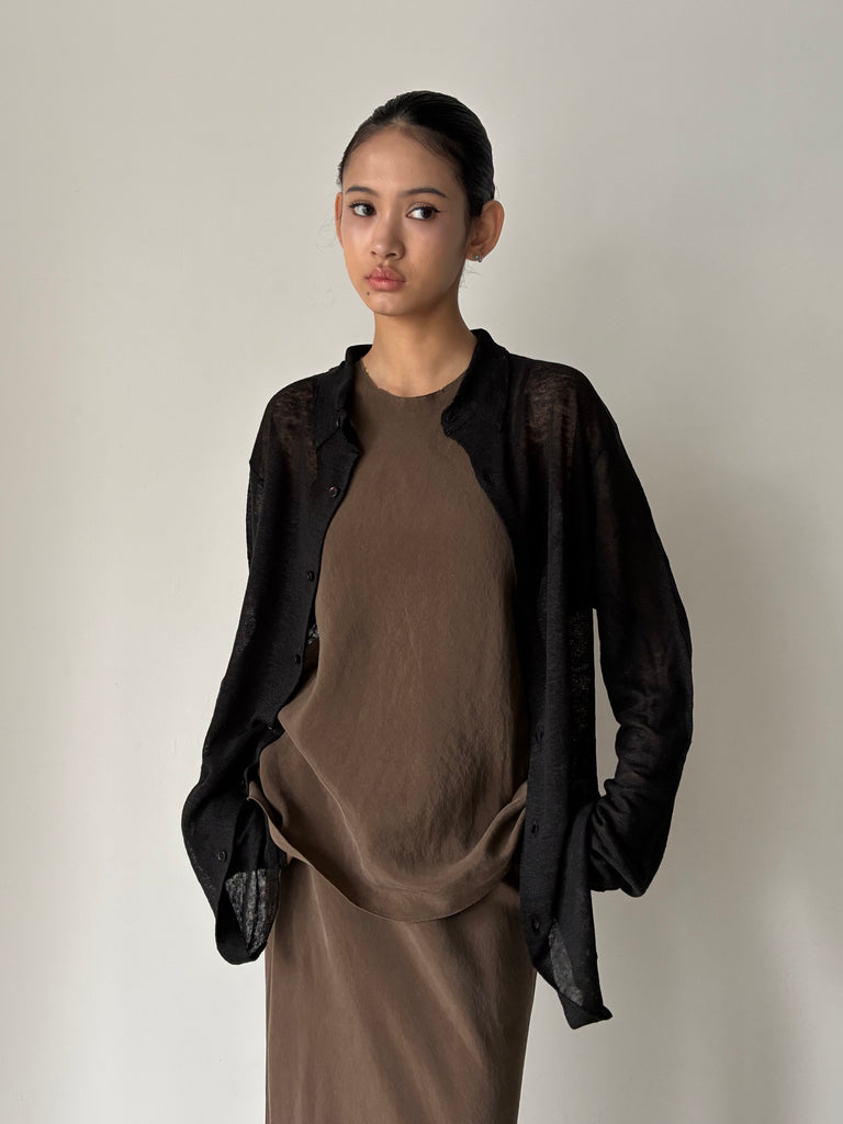 【S12-197 (S18)】NO.197 LINEN JERSEY SHIRT BLACK