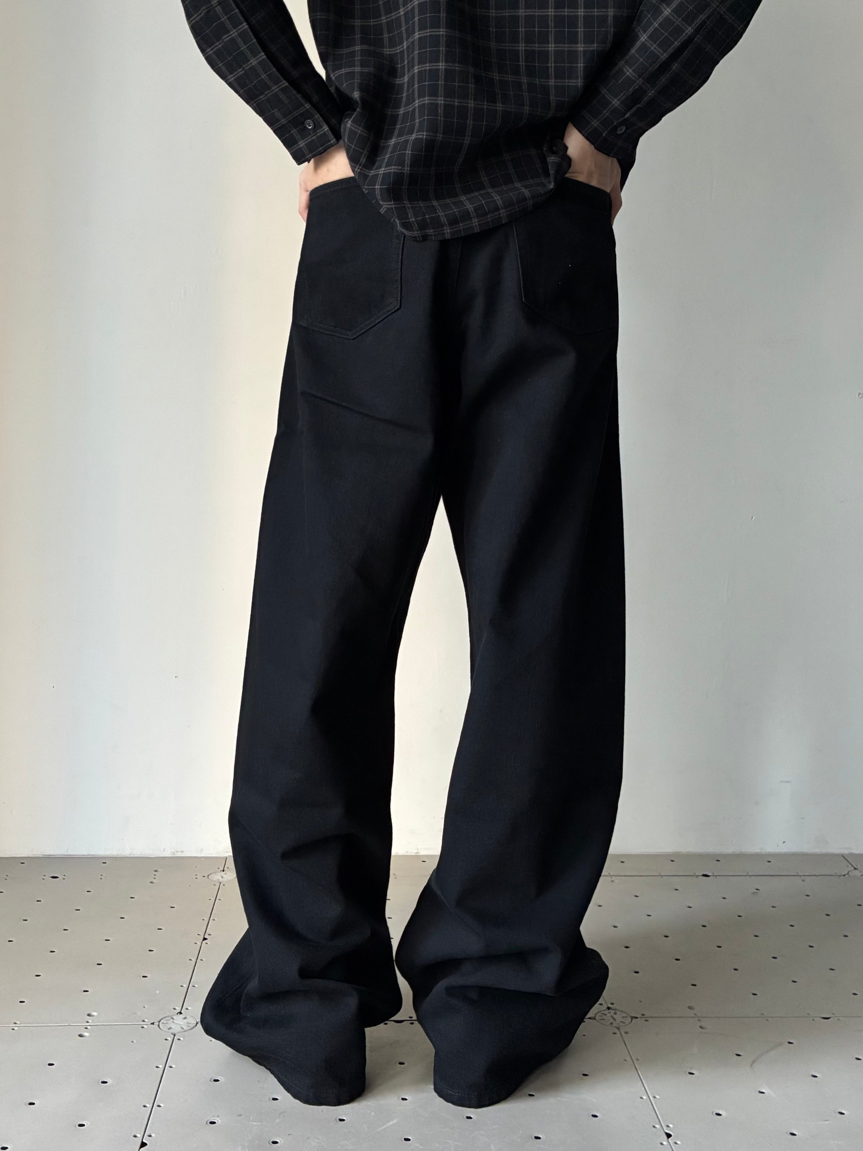 VUJA DE (ヴジャデ) | STEVE WIDE-LEG DENIM JEANS BLACK – ADDITION 