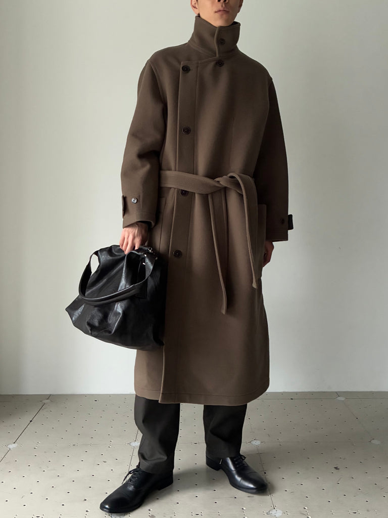WRAP COAT BROWN