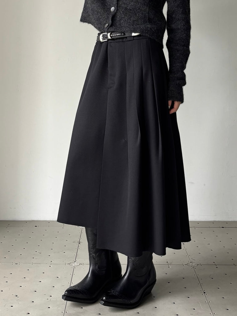 【W4264OCB】ORIGAMI SKIRT BLACK