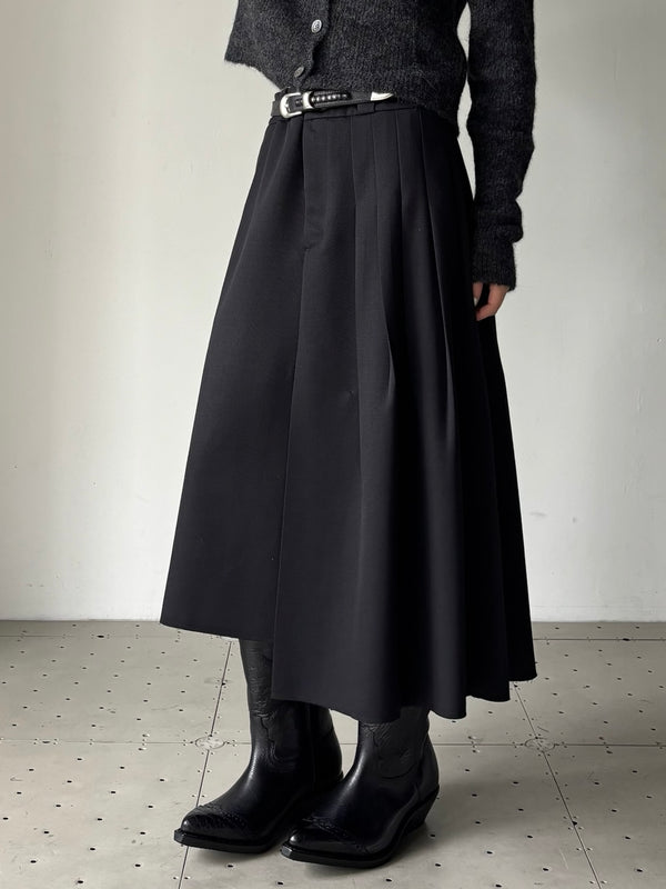 【W4264OCB】ORIGAMI SKIRT BLACK