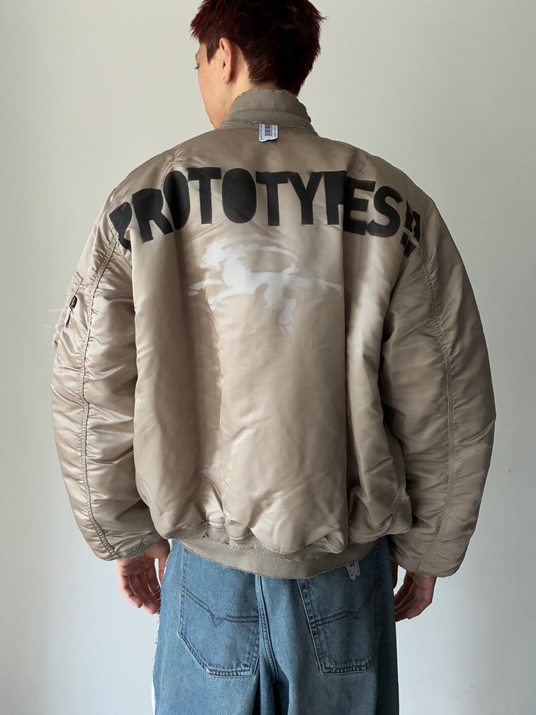 SPRAYED PROTOTYPES BOMBER BEIGE
