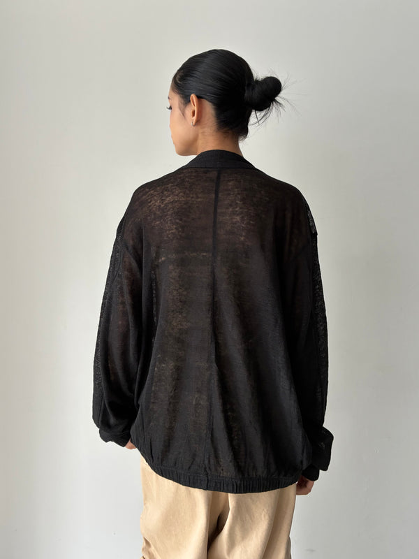 【S14-261 (S18)】NO.261 LINEN JERSEY ZIPPER JACKET BLACK