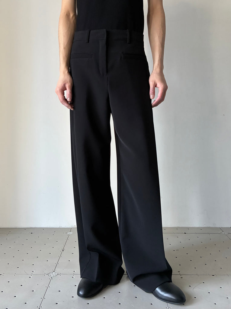 HERITAGE PLEATED TROUSERS BLACK
