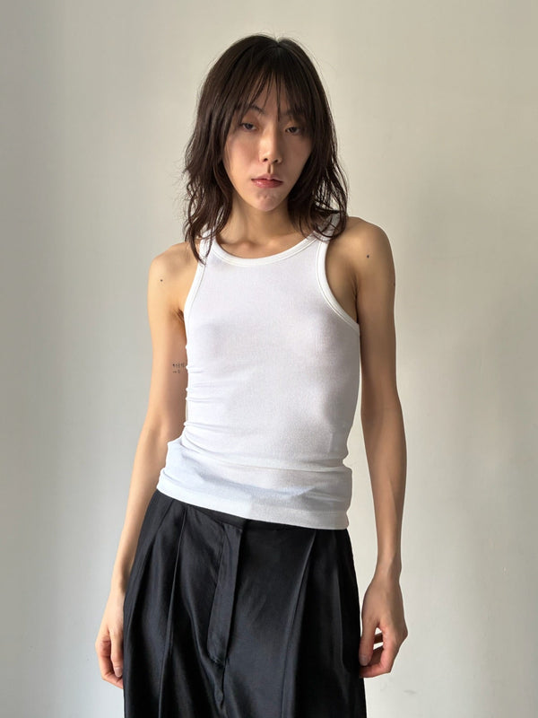 【034-026-CT016】RIB TANK TOP WHITE