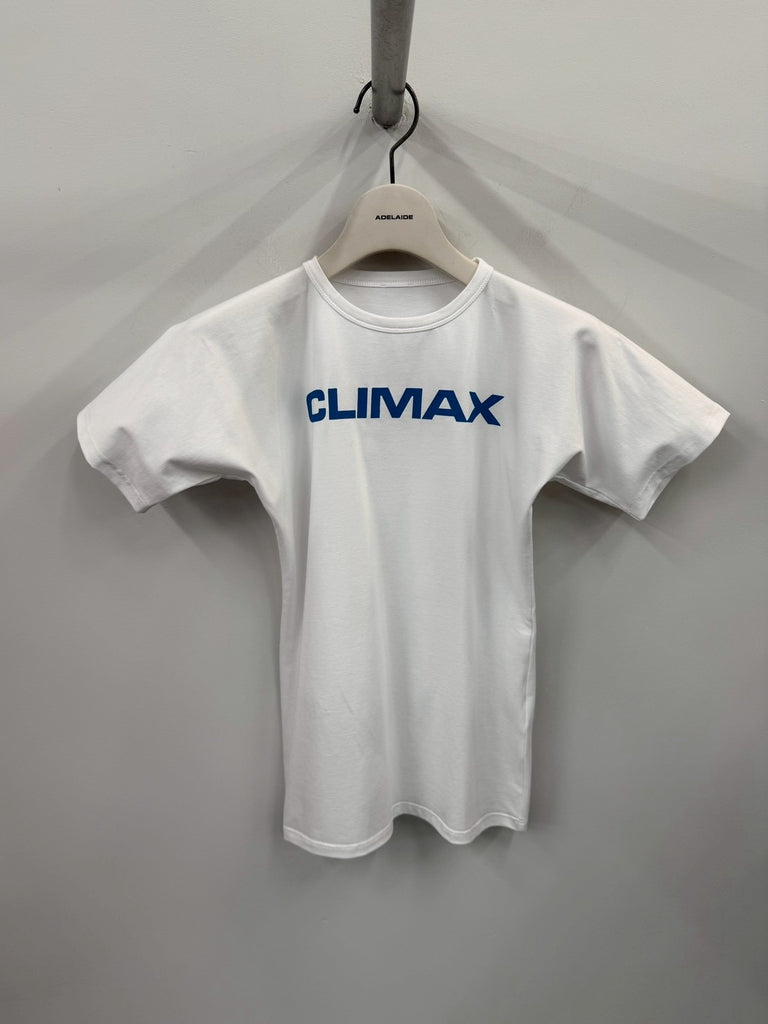 【33PT09JE08USW】CLIMAX-FITTED PRINTED TEE WHITE