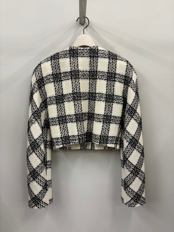 【WH27JA025WC】ROUND SHOULDER TWEED JACKET WHITE