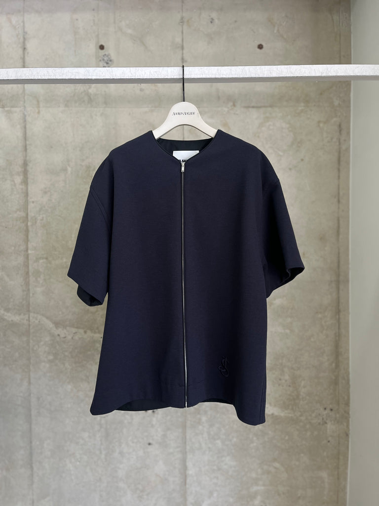 【J22GC0222J20018401】T-SHIRT SS ZIP UP EMB NAVY