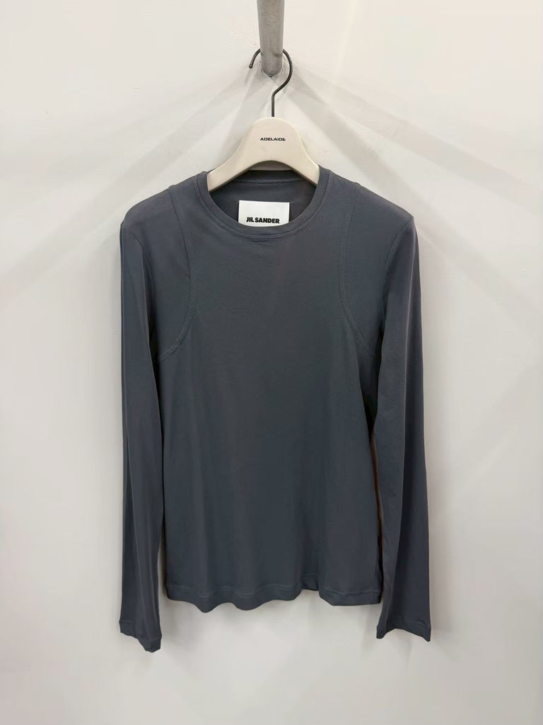 【J02NH0017J20342】TOP CN LS DOUBLE LAYER GREY
