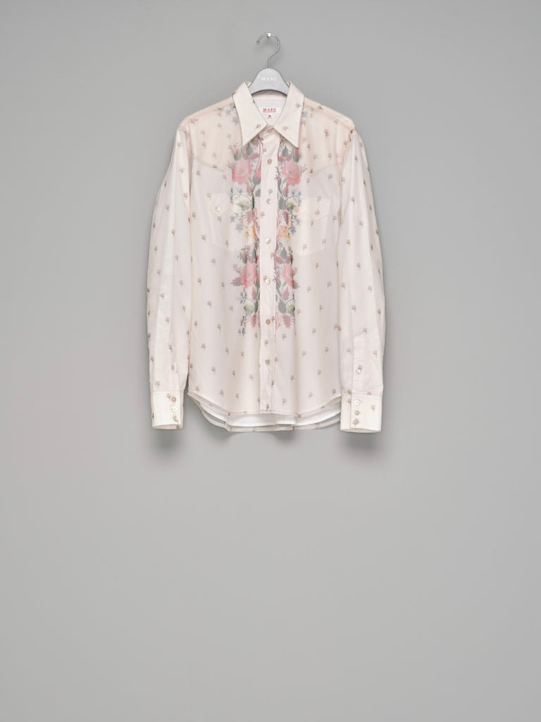 【M26H9SL003】ROCOCO LAYERED WESTERN SHIRT OFF WHITE