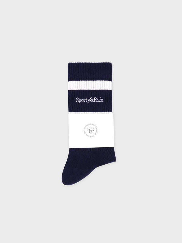 Serif Logo Socks Dark NAVY