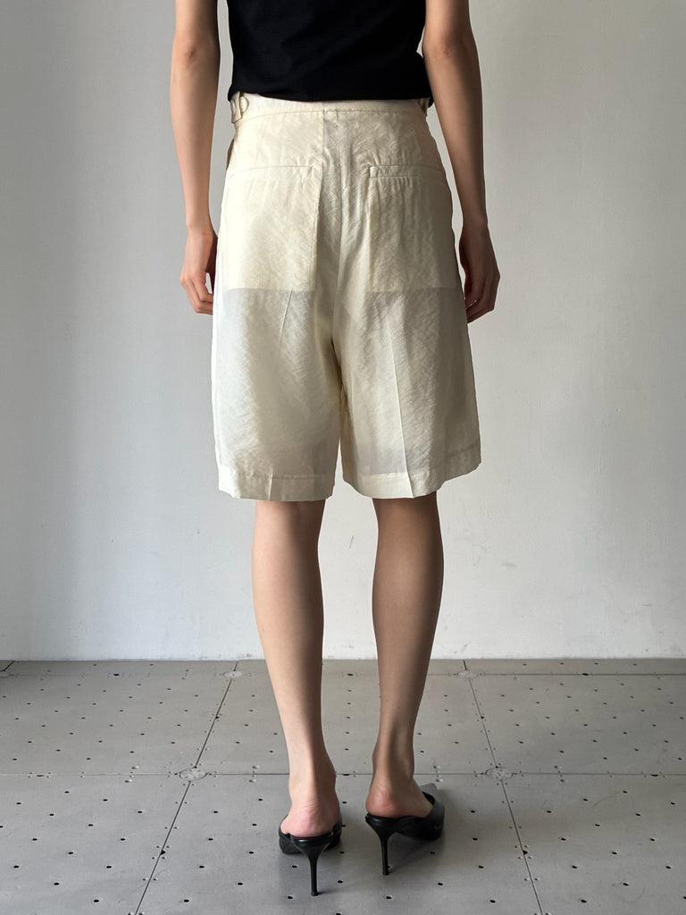 【034-026-WP022】LIGHT SHEER HALF PANTS IVORY