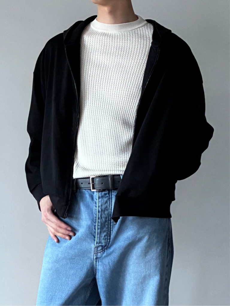 MILLER HOODIE IN SUVIN COTTON JERSEY BLACK