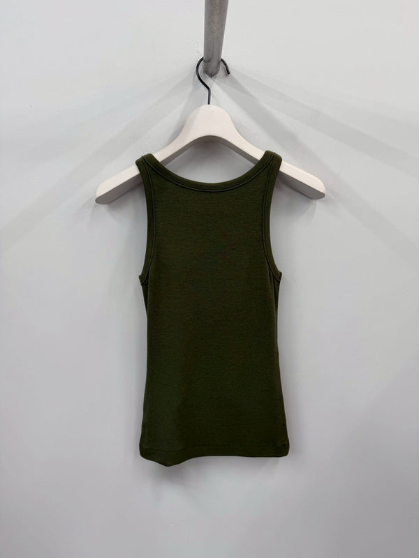 【034-026-CT016】RIB TANK TOP GREEN