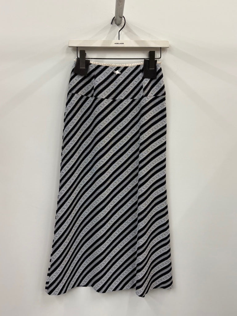 LACE JAQUARD STRIPE SKIRT MULTI