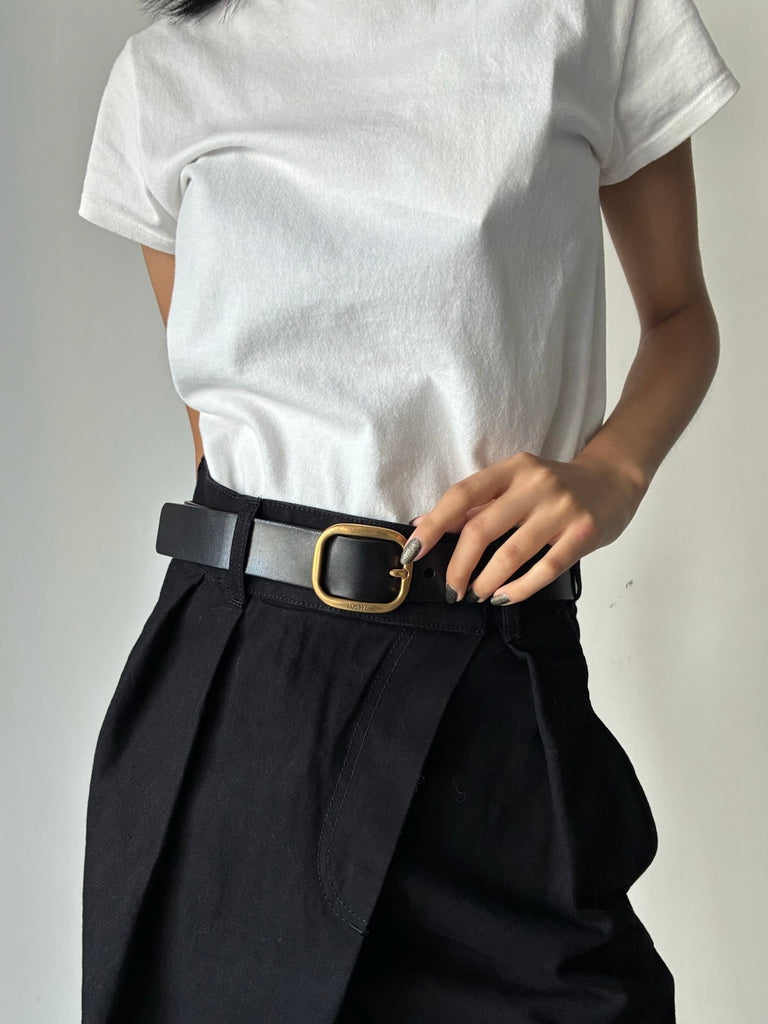 ROUNDED SOFT 3.5CM BELT BLACK