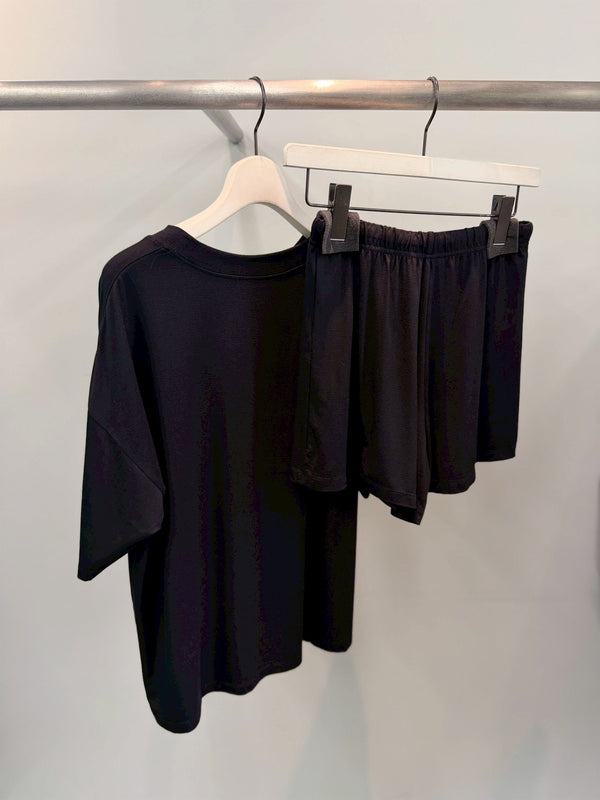 Collagen S/S Pajama Set BLACK