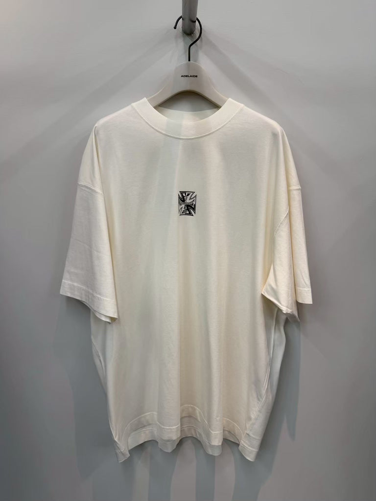 BIKER CROSS LOGO T-SHIRT WHITE