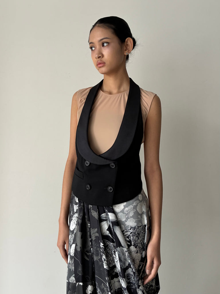 【S29FB0103】GILET BLACK