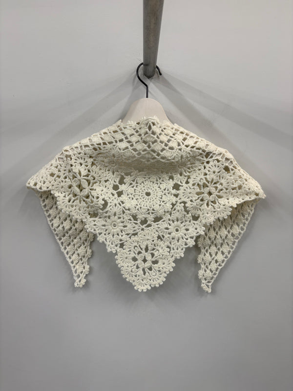 【FTC264-2001】MOTIF CROCHET SCARF WHITE