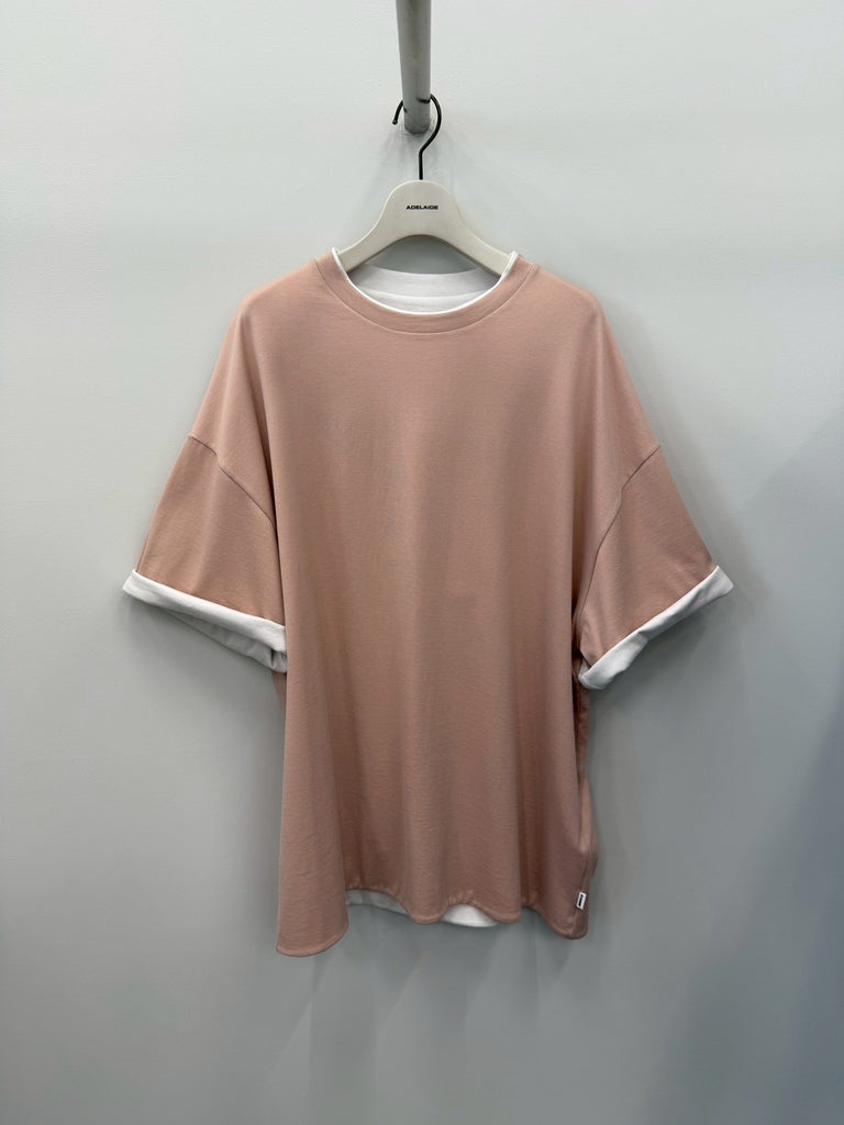【J22GC0223J20325】T-SHIRT CN SS DOUBLE LAYER PINK