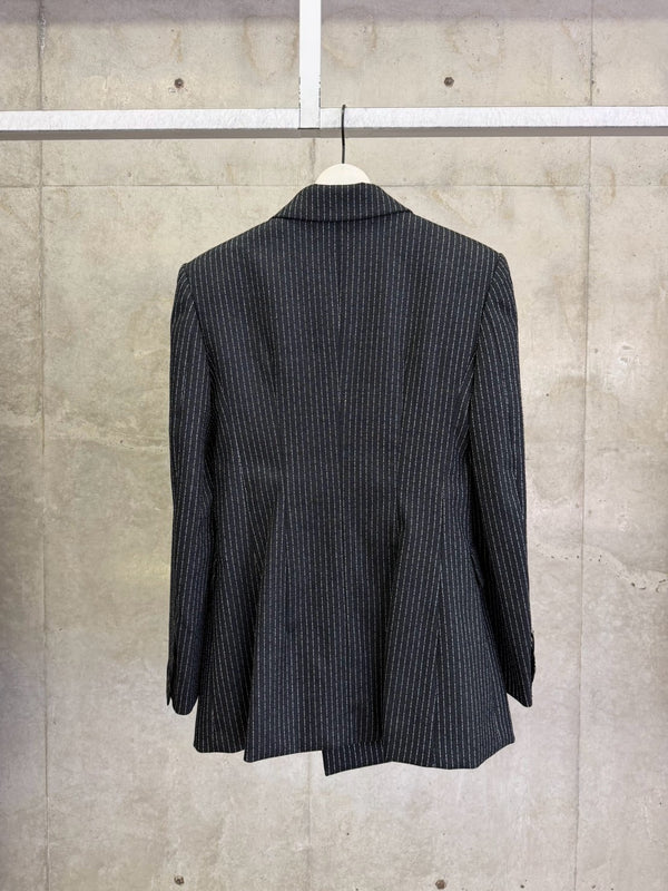 【FTC264-0209A】WOOL PINSTRIPE DOUBLE-BREASTED JACKET GREY