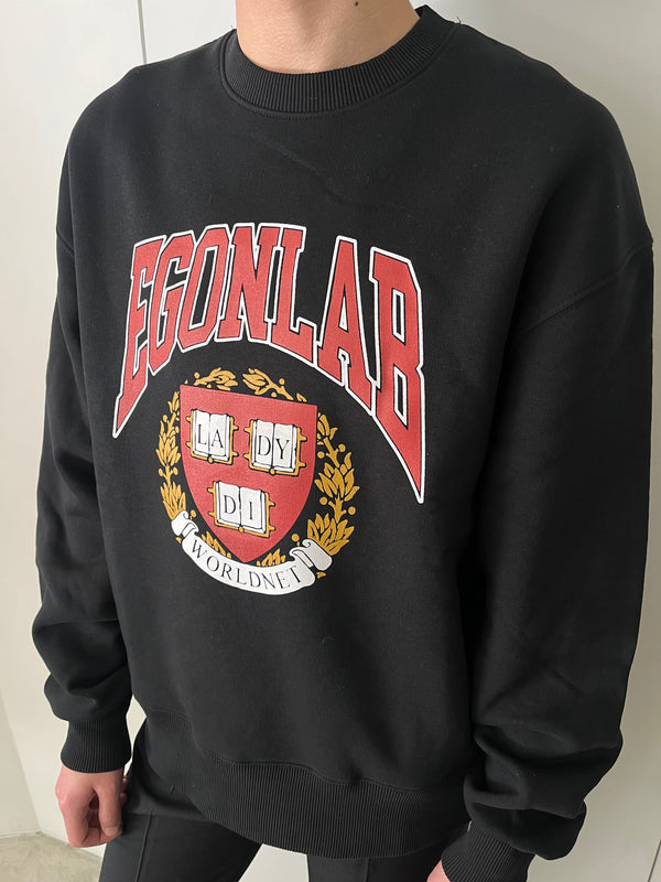 EGONLAB X WORLDNET SWEAT SHIRT BLACK