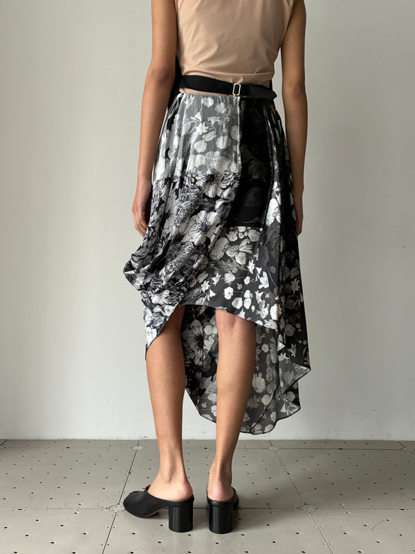 【S29ME0046】MIDI SKIRT BLACK