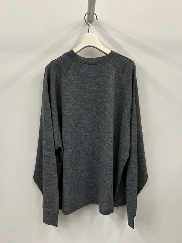 WOOL LONG SLEEVE TEE GREY