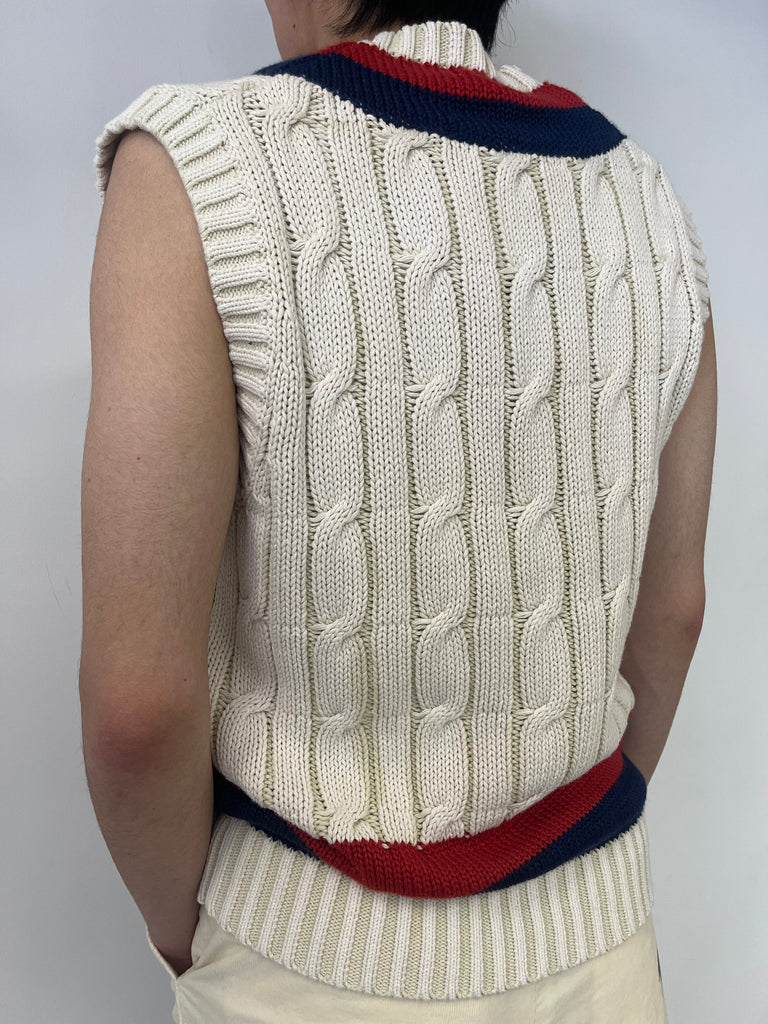 MASU DECAYED SCHOOL KNIT VEST WHITE エム エー エス ユー 取扱