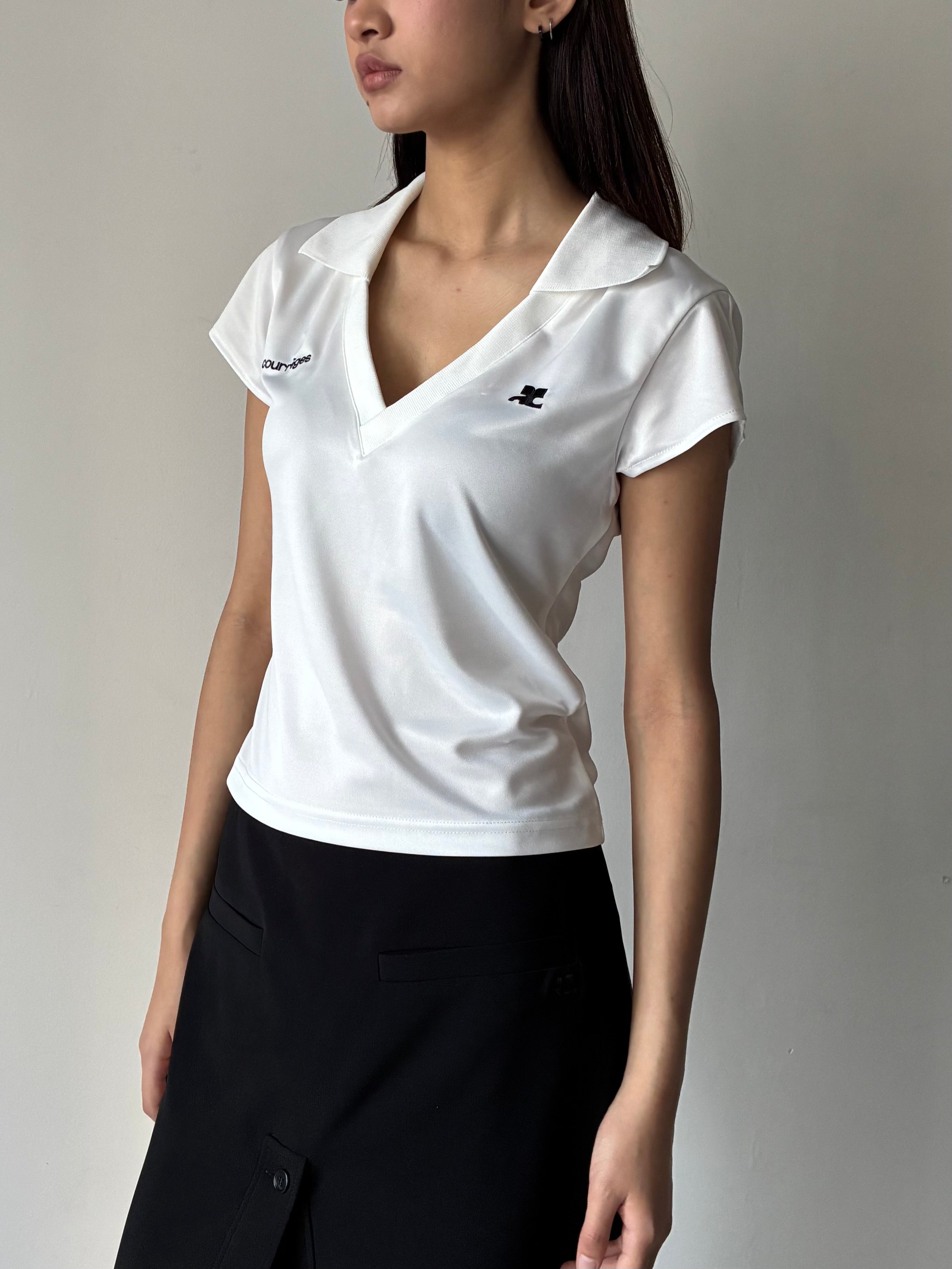 courrèges (クレージュ) | SPORTS CROPPED POLO WHITE – ADDITION ADELAIDE