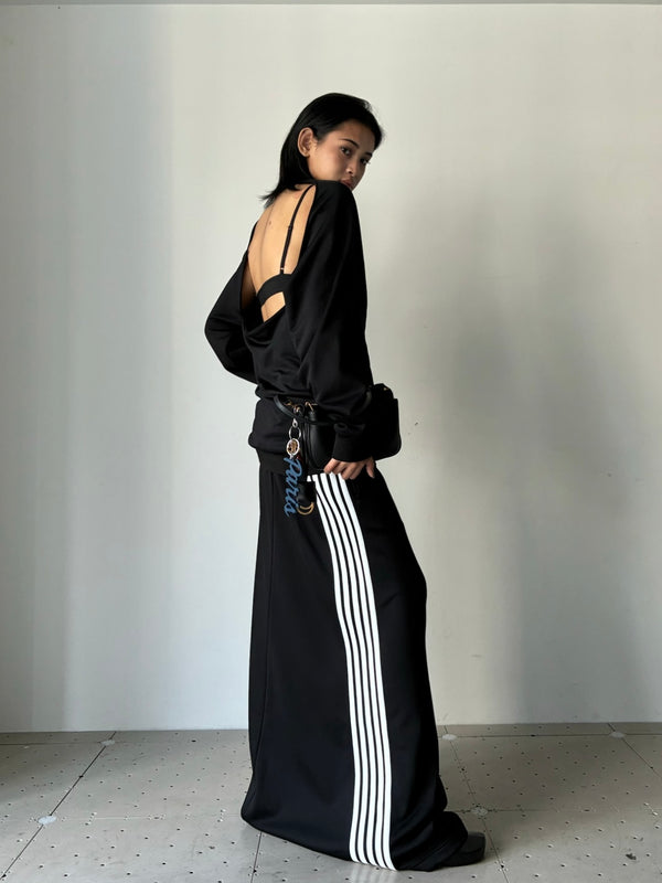 BACK TRACKSUIT DRESS BLACK