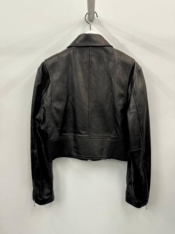 【FTC264-0211】LEATHER SHORT ZIP JACKET BLACK