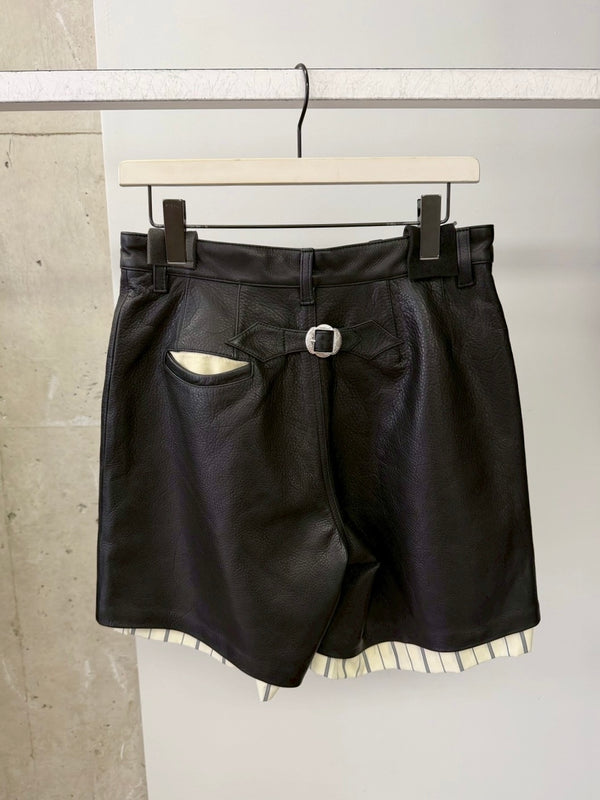 LEATHER SHORTS BLACK