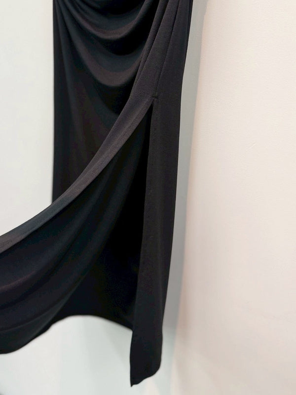 Collagen Side Gathered Skirt BLACK