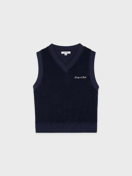 【33SR01TO033710326BL106】Signature Logo Terry Vest Navy