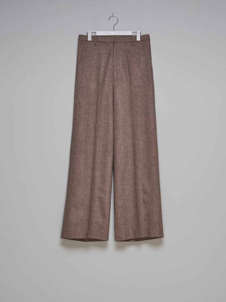 INITIAL WIDE TROUSERS BROWN